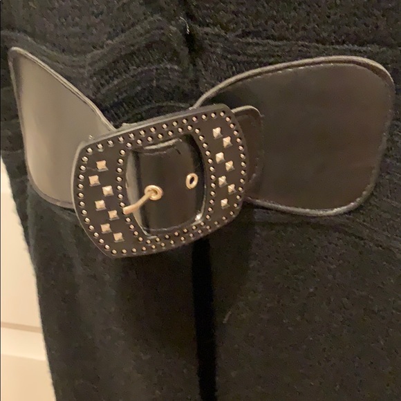 Black sweater full length sweater coat - Picture 2 of 5